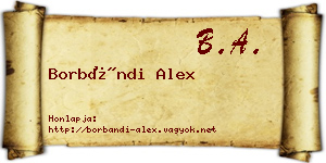 Borbándi Alex névjegykártya