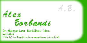 alex borbandi business card