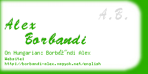 alex borbandi business card